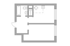 Планировка 2-комнатной квартиры, 34 м2