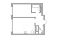 Планировка 2-комнатной квартиры, 40,5 м2