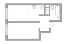 Планировка 2-комнатной квартиры, 39,2 м2