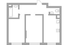 Планировка 2-комнатной квартиры, 51,7 м2