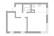 Планировка 2-комнатной квартиры, 42,1 м2