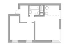 Планировка 2-комнатной квартиры, 41,2 м2