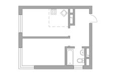 Планировка 2-комнатной квартиры, 36,6 м2