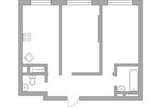 Планировка 2-комнатной квартиры, 53,9 м2