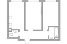 Планировка 2-комнатной квартиры, 51,7 м2
