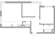 Планировка 3-комнатной квартиры, 65 м2