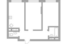 Планировка 2-комнатной квартиры, 50,8 м2