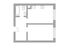Планировка 1-комнатной квартиры, 37,2 м2