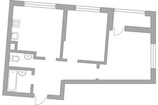 Планировка 2-комнатной квартиры, 55 м2