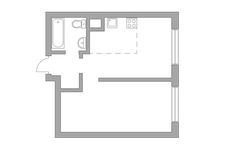 Планировка 2-комнатной квартиры, 36,5 м2