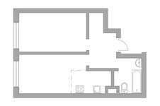 Планировка 2-комнатной квартиры, 40,1 м2
