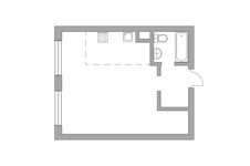 Планировка квартиры студии, 36,5 м2