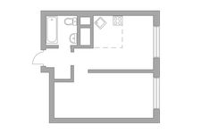 Планировка 2-комнатной квартиры, 35,6 м2