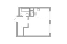 Планировка квартиры студии, 34 м2
