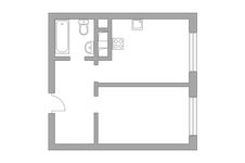 Планировка 1-комнатной квартиры, 36,3 м2