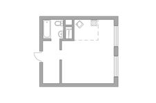 Планировка квартиры студии, 34,3 м2