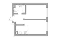 Планировка 2-комнатной квартиры, 34,7 м2