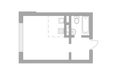 Планировка квартиры студии, 24,5 м2