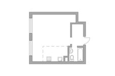 Планировка квартиры студии, 33,9 м2