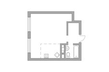 Планировка квартиры студии, 33,3 м2