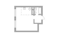Планировка квартиры студии, 32,6 м2