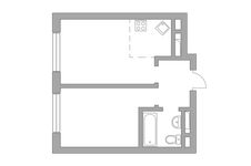 Планировка 2-комнатной квартиры, 35 м2