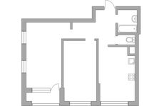 Планировка 2-комнатной квартиры, 63,8 м2