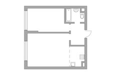 Планировка 2-комнатной квартиры, 50,6 м2