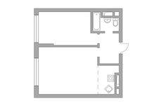 Планировка 2-комнатной квартиры, 49,5 м2