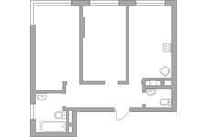 Планировка 2-комнатной квартиры, 55,2 м2