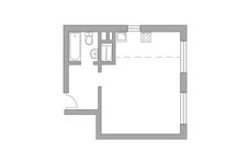 Планировка квартиры студии, 34,3 м2