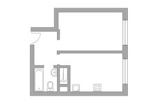 Планировка 1-комнатной квартиры, 33,8 м2