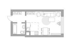 Планировка квартиры студии, 30,2 м2