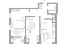 Планировка 2-комнатной квартиры, 63,8 м2