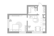 Планировка 2-комнатной квартиры, 45,9 м2