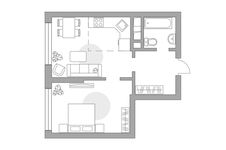 Планировка 2-комнатной квартиры, 40,5 м2