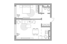 Планировка 2-комнатной квартиры, 49,5 м2