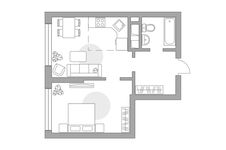 Планировка 2-комнатной квартиры, 40,5 м2