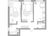 Планировка 2-комнатной квартиры, 56,1 м2