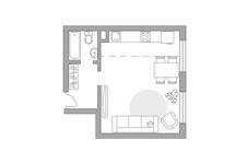 Планировка квартиры студии, 35,7 м2