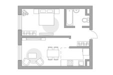 Планировка 2-комнатной квартиры, 37,7 м2