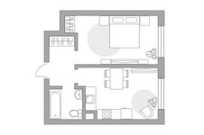 Планировка 1-комнатной квартиры, 37,1 м2