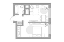 Планировка 2-комнатной квартиры, 35,6 м2