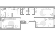 Планировка 3-комнатной квартиры, 79,3 м2