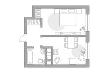 Планировка 1-комнатной квартиры, 36,1 м2