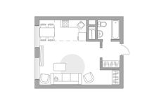 Планировка квартиры студии, 35,6 м2