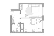 Планировка 1-комнатной квартиры, 33,8 м2