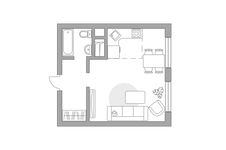 Планировка квартиры студии, 34,3 м2