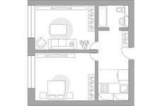Планировка 2-комнатной квартиры, 49,3 м2