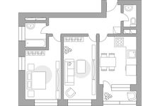 Планировка 2-комнатной квартиры, 60,7 м2